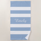 Name des modernen Blauen Streifens Strandtuch (Vorderseite)