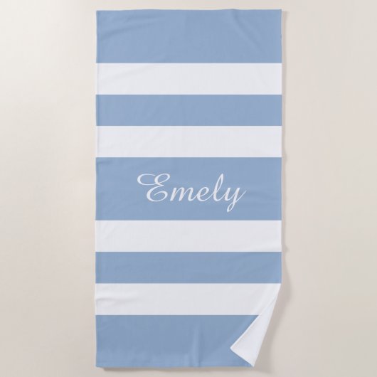 Name des modernen Blauen Streifens Strandtuch (Vorderseite)