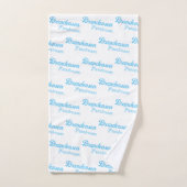 Name des modernen blauen Texts| Kalligrafie Badhandtuch Set (Handtuch)
