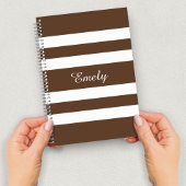 Name des modernen braunen Streifen Notizblock