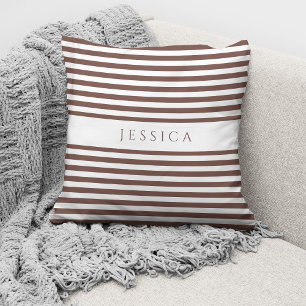 Name des modernen braunen Streifens Kissen