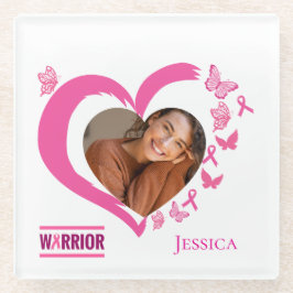 Name des modernen Brustkrebs-Kriegers (Foto) Glasuntersetzer