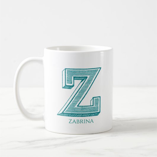 Name des modernen Buchstaben Z Kaffeetasse (Links)