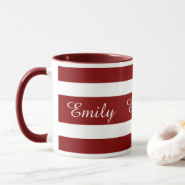 Name des modernen Burgund Stripes Tasse