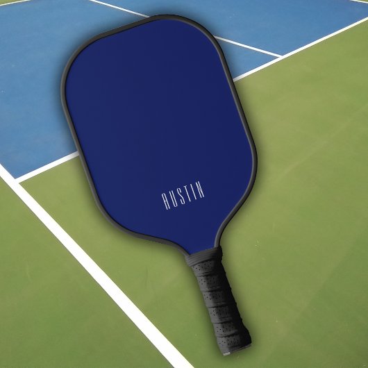 Name des modernen dunkelblauen Monogramms Pickleball Schläger