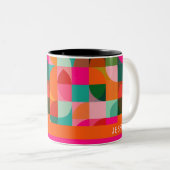 Name des modernen, dynamischen geometrischen Muste Zweifarbige Tasse (VorderseiteRechts)