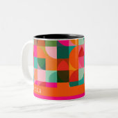 Name des modernen, dynamischen geometrischen Muste Zweifarbige Tasse (Vorderseite Links)