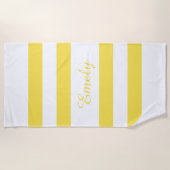Name des modernen gelben Streifen Strandtuch (Vorderseite)