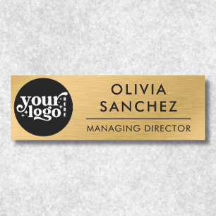 Name des modernen Gold Metallic Business-Logos Namensschild