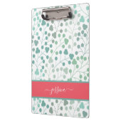 Name des modernen grünen Blumenmusters Klemmbrett (Links)