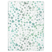 Name des modernen grünen Blumenmusters Klemmbrett (Rückseite)