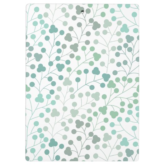Name des modernen grünen Blumenmusters Klemmbrett (Rückseite)