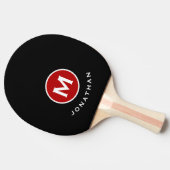 Name des modernen klassischen Schwarzen Monogramms Tischtennis Schläger (Seitenansicht)
