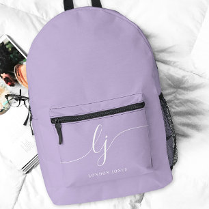 Name des modernen Lavendels Lila Personalisierte I Bedruckter Rucksack