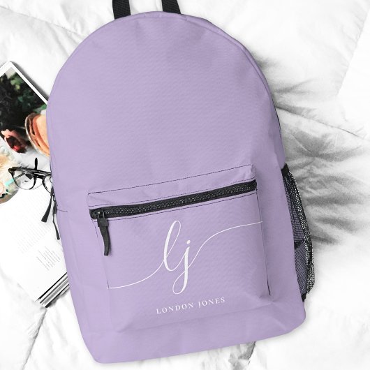 Name des modernen Lavendels Lila Personalisierte I Bedruckter Rucksack