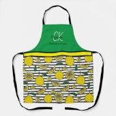 Name des modernen Lemon-Musters Monogram Schürze (Vorderseite)