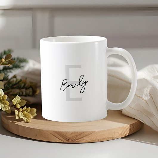 Name des modernen Letter Monogram Kaffeetasse