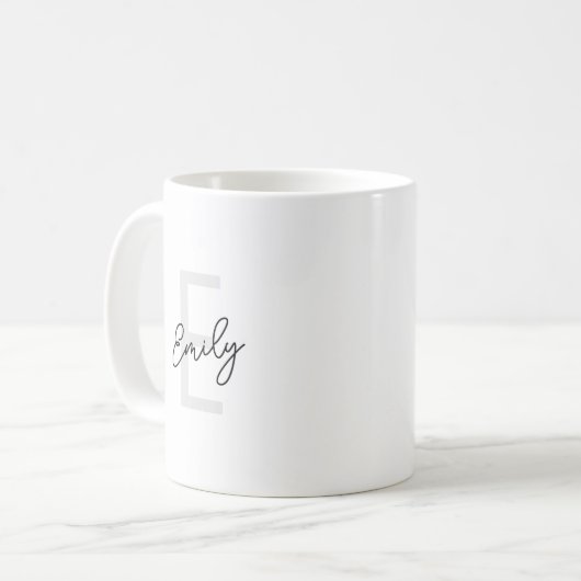 Name des modernen Letter Monogram Kaffeetasse (Vorderseite Links)