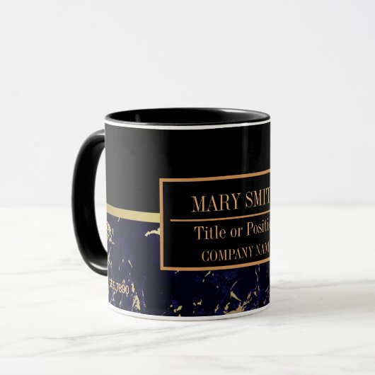 Name des modernen Marmorgeschäftes Tasse (Vorderseite Links)