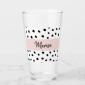 Name des modernen Monogramms | Pastellrosa und sch Glas (Vorderseite)