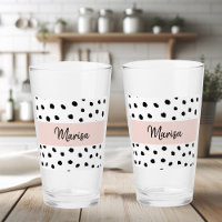 Name des modernen Monogramms | Pastellrosa und sch