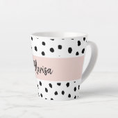 Name des modernen Monogramms | Pastellrosa und sch Milchtasse (Rechte Ecke)