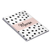 Name des modernen Monogramms | Pastellrosa und sch Notizblock (Rechte Seite)