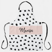 Name des modernen Monogramms | Pastellrosa und sch Schürze (Vorderseite)