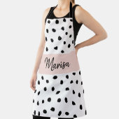 Name des modernen Monogramms | Pastellrosa und sch Schürze (InSitu)