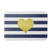 Name des modernen Navy Blue Stripes Badematte (Vorderseite)