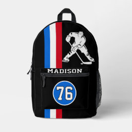Name des modernen Personalisierten Eishockey-Spiel Bedruckter Rucksack