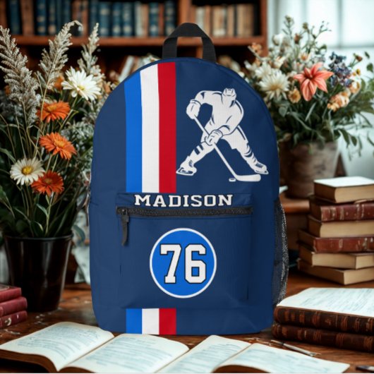 Name des modernen Personalisierten Eishockey-Spiel Bedruckter Rucksack