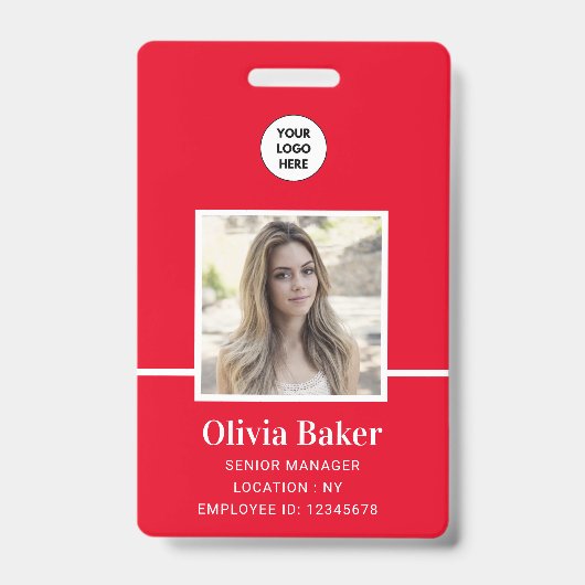 Name des modernen Red Company Name Name des Mitarb Ausweis (Front)