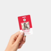 Name des modernen Red Foto Barcode Business-Logos Ausweis (Handheld)