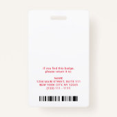 Name des modernen Red Foto Barcode Business-Logos Ausweis (Rückseite)
