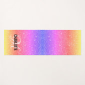 Name des modernen RegenbogenGlitzer Yogamatte (Vorderseite (Horizontal))