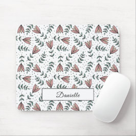 Name des modernen rosa Blumenmusters Mousepad