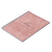 Name des modernen Rosa-Glitzer Notizblock (Linke Seite)