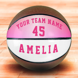 Name des modernen rosa Metallic-Spielerteams Basketball