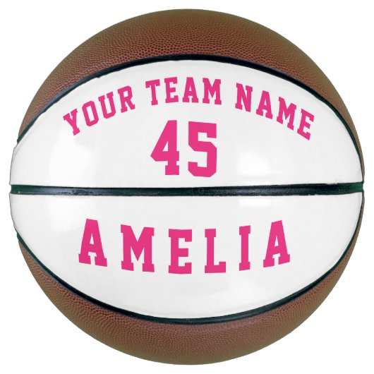 Name des modernen rosa Player Team Basketball (Vorderseite)