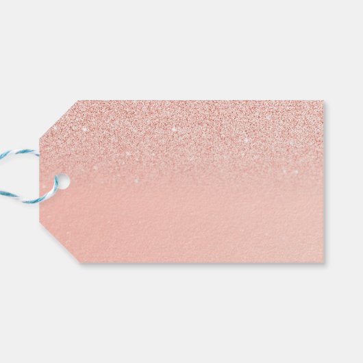 Name des modernen rosafarbenen Glitzer Glitzern mo Geschenkanhänger (Rückseite Horizontal)