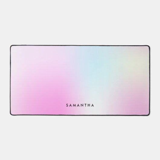 Name des modernen rosafarbenen Monogramms Schreibtischunterlage (Vorderseite)