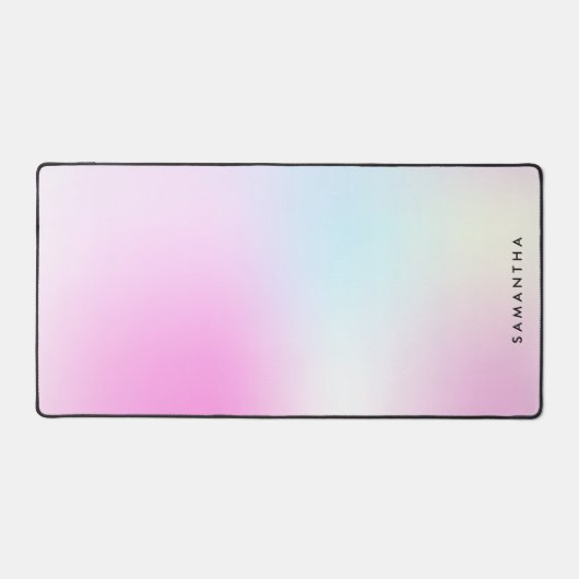 Name des modernen rosafarbenen Monogramms Schreibtischunterlage (Vorderseite)