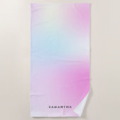 Name des modernen rosafarbenen Monogramms Strandtuch (Vorderseite)