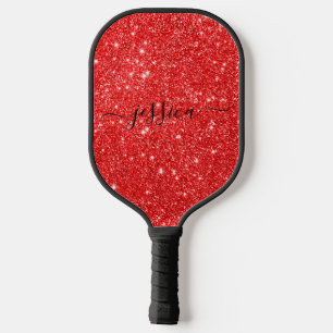 Name des modernen roten Glitzer Pickleball Schläger