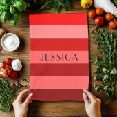 Name des modernen roten und weißen Streifens Geschirrtuch