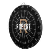 Name des modernen schwarzen Goldmonogramms Dartscheibe (Vorderseite rechts)