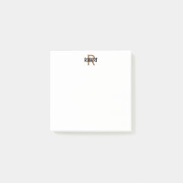 Name des modernen schwarzen Goldmonogramms Post-it Klebezettel