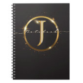 Name des modernen schwarzen Monogram-Skripts Notizblock (Vorderseite)