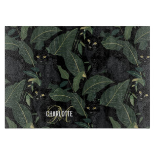 Name des modernen schwarzen Panther-Musters Monogr Schneidebrett